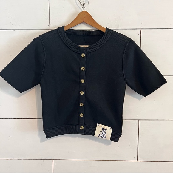 FREE PEOPLE We The Free Short Sleeve Cardigan. Size Small. NWOT - Picture 9 of 9